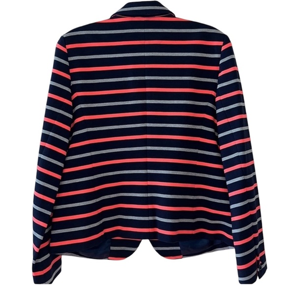 EUC GAP Academy Blazer- Preppy, Navy, Grey, Coral Striped DARLING Size 14 - Picture 6 of 8